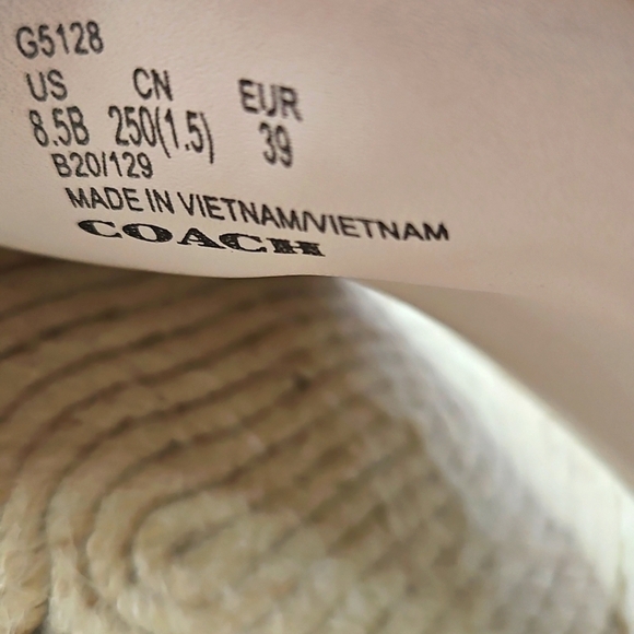 Coach Women's Cream Slide Sandals Espadrilles Wedges Size 8.5 - Picture 5 of 9